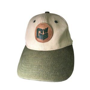 GWD Four Seasons Retro Beige Green Leather Cap Hat Lid Trucker Adjustable Strap